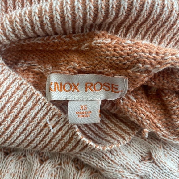 NWOT Knox Rose Woman’s Cream/Orange Turtleneck Sweater, Size XS - Picture 3 of 7